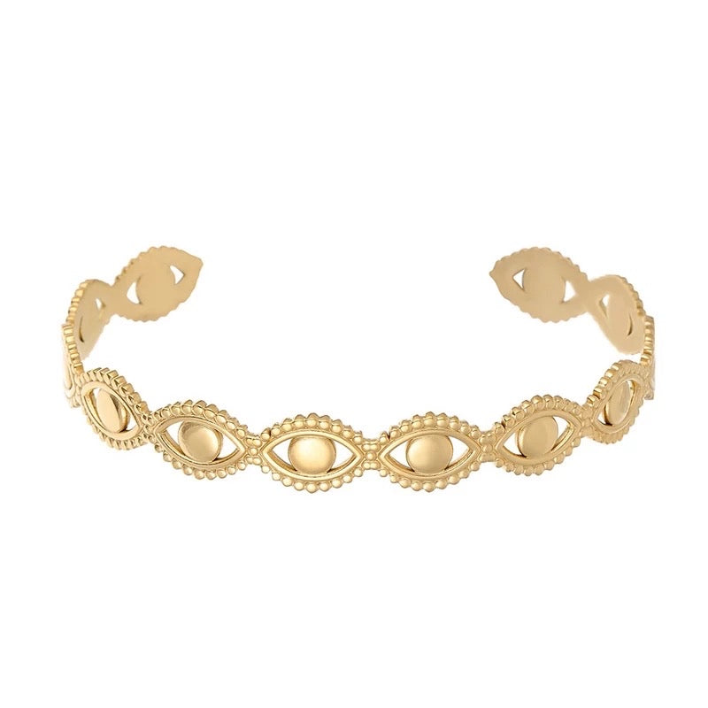 Evil eye cuff bangle
