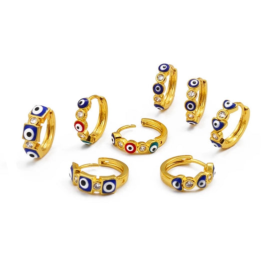 Evil eye hoops