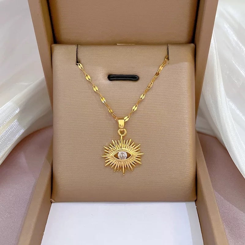 Gold evil eye necklace