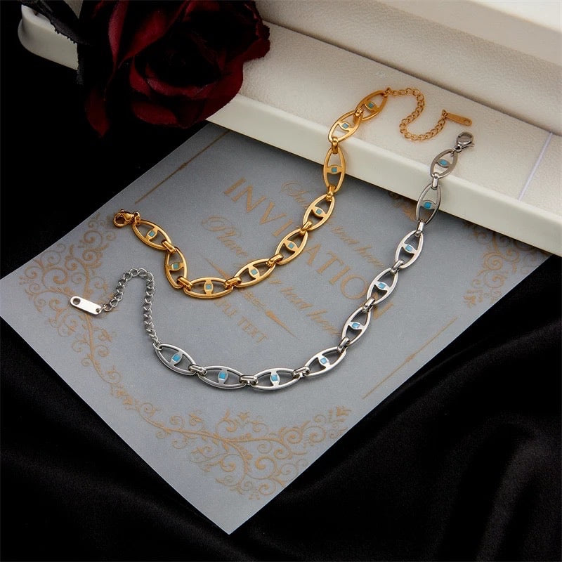 Evil eye chain bracelet
