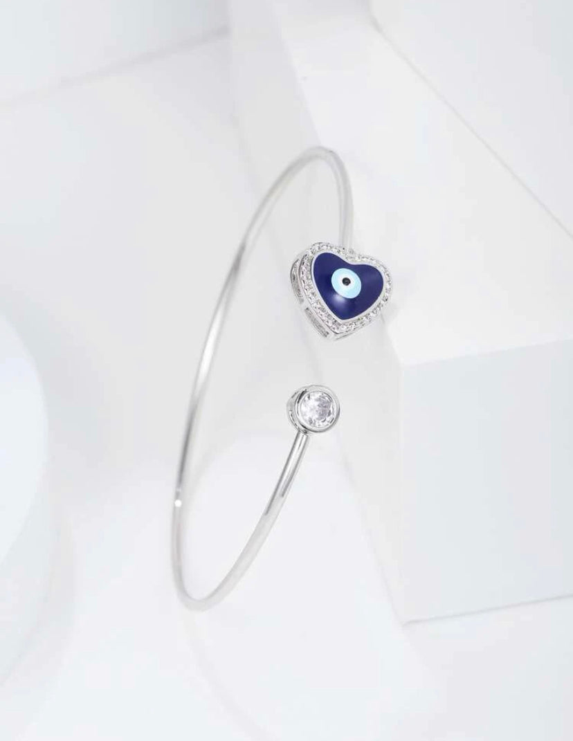 Evil eye rhinestone cuff bracelet