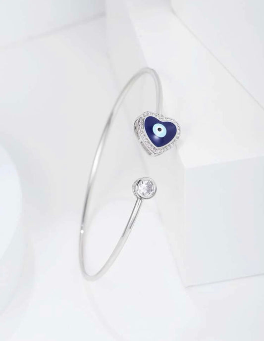 Evil eye rhinestone cuff bracelet