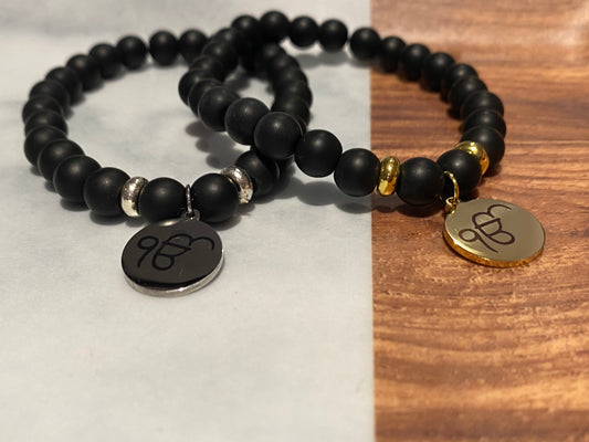 Ek Onkar bracelet - Black Onyx Stone