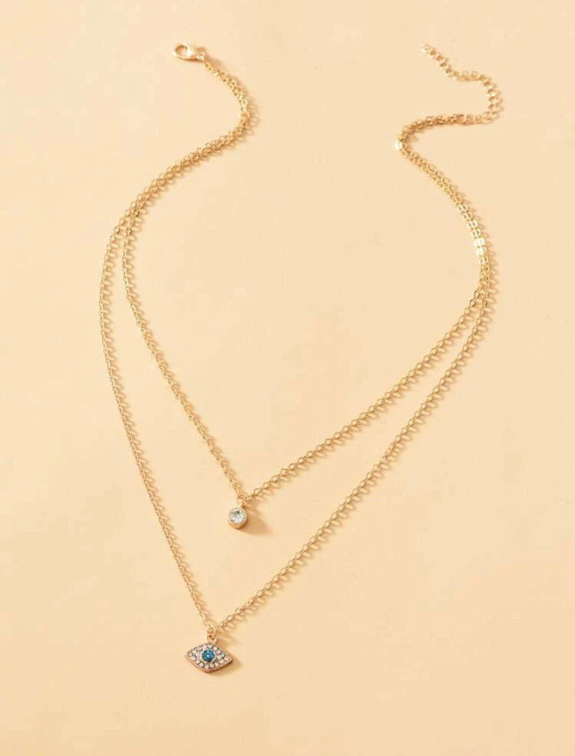 Evil eye layered necklace