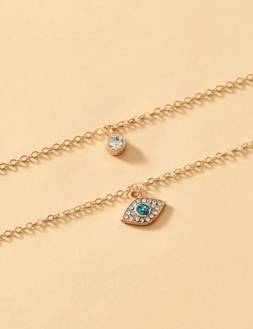 Evil eye layered necklace