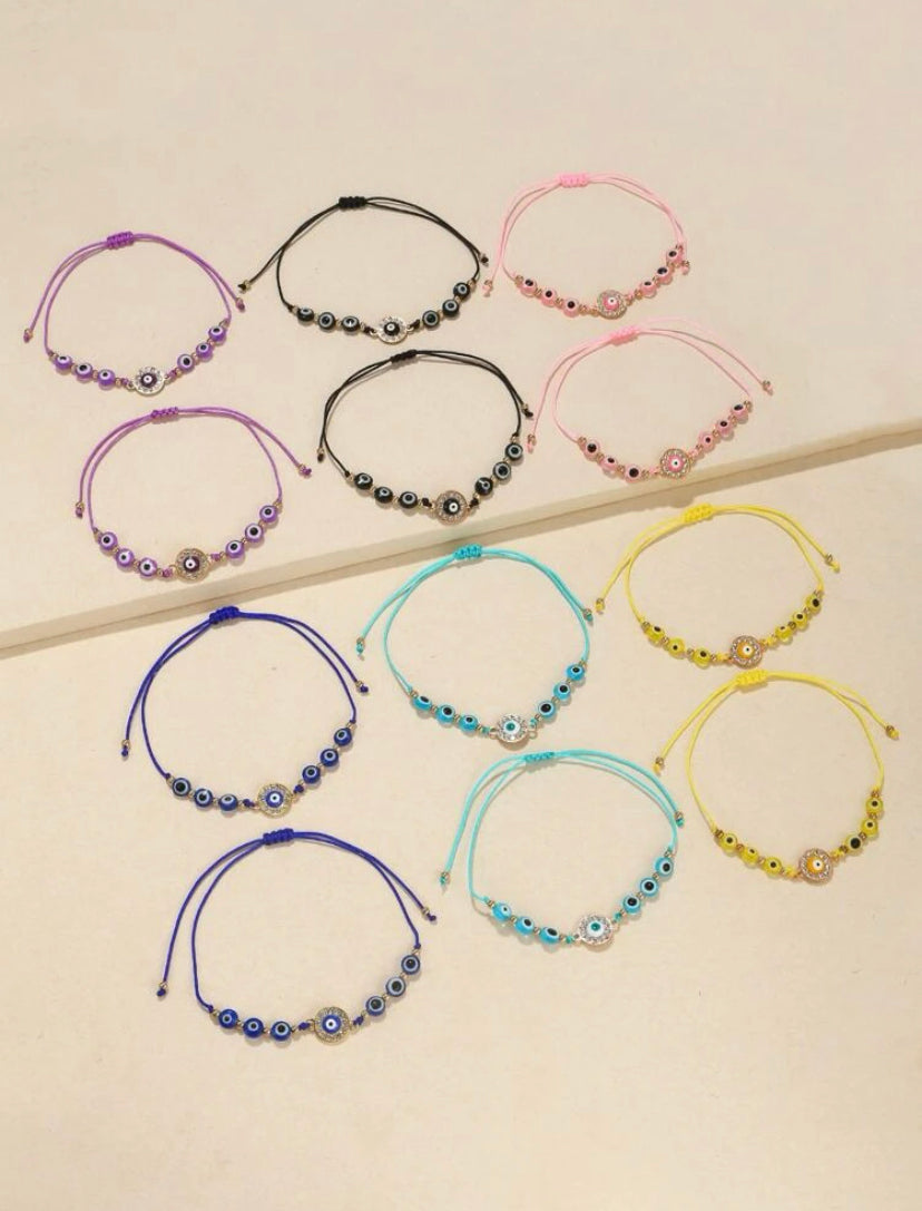 Tiny Evil eye colour bracelet
