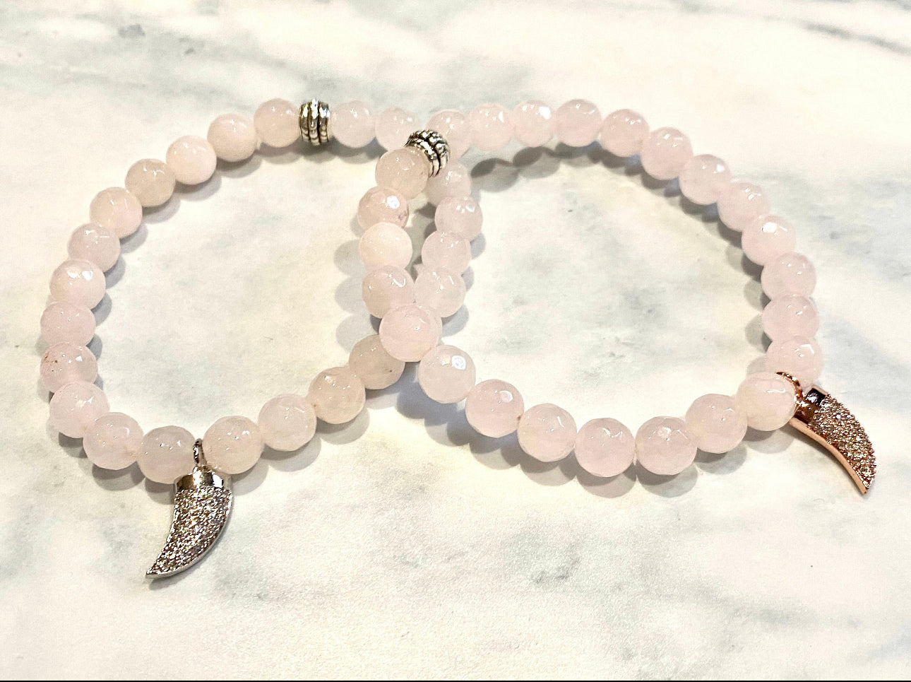 Rose Quartz Kirpan bracelet