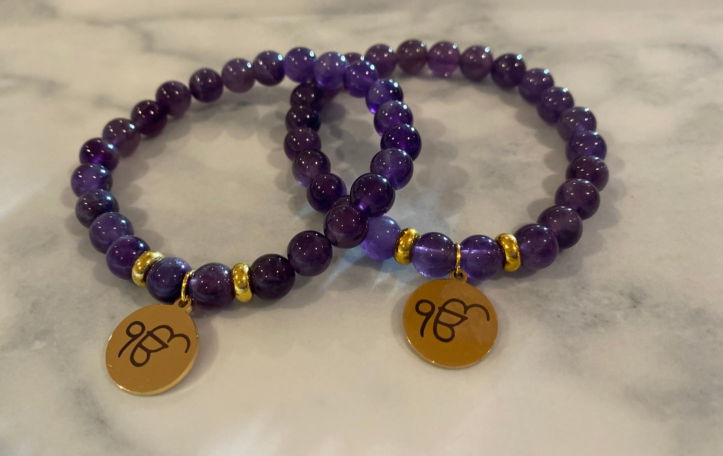 Ek Onkar bracelet - Amethyst Stone