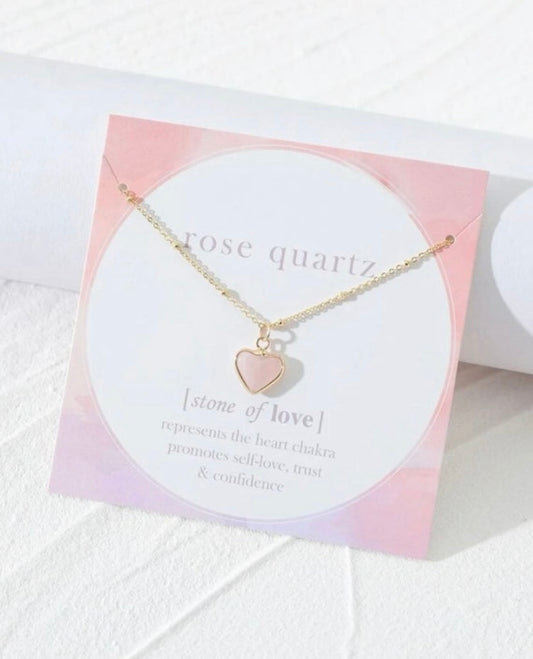 Rose Quartz Heart Necklace