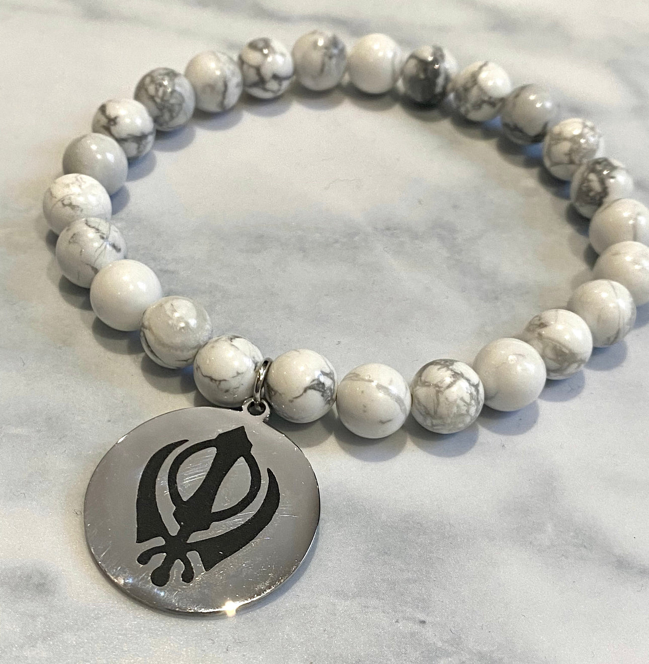 White Howlite Khanda Bracelet