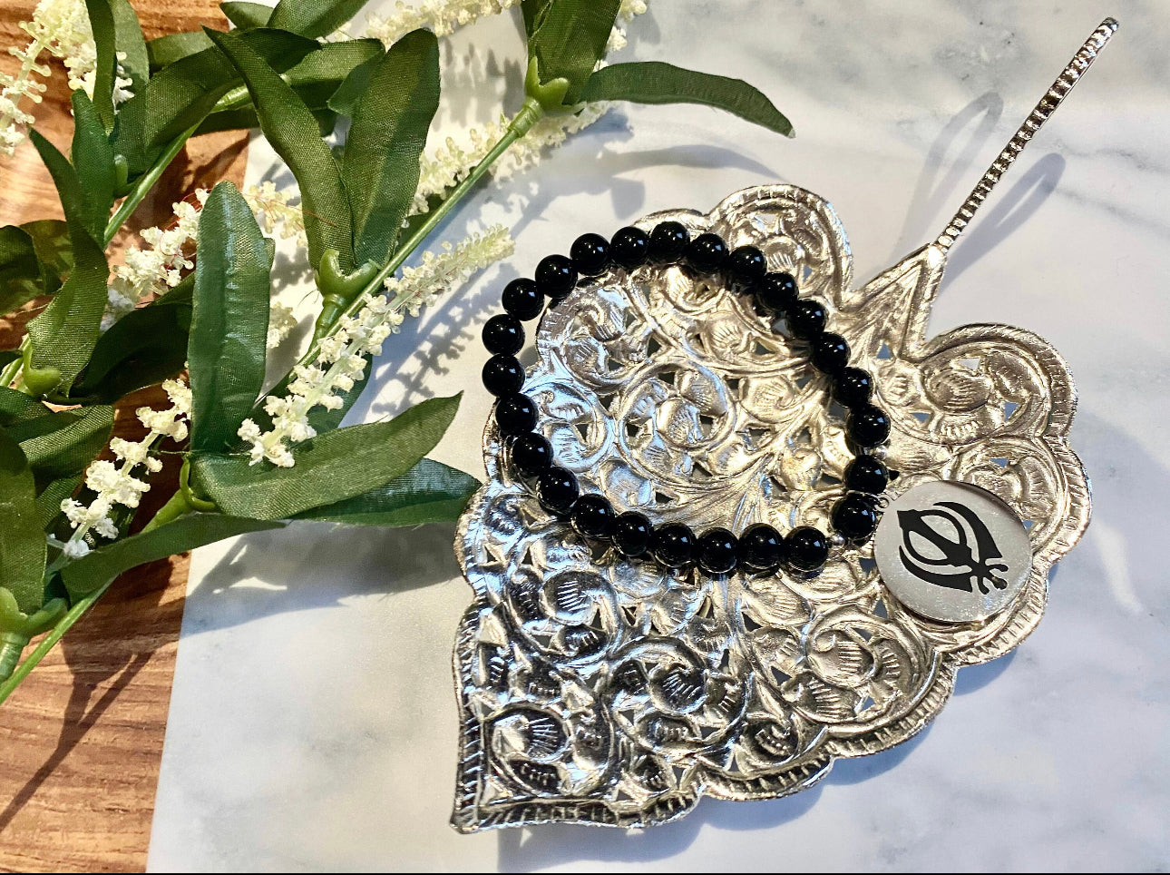 Black Tourmaline Khanda Bracelet