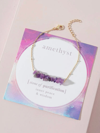 Amethyst chip  bracelet