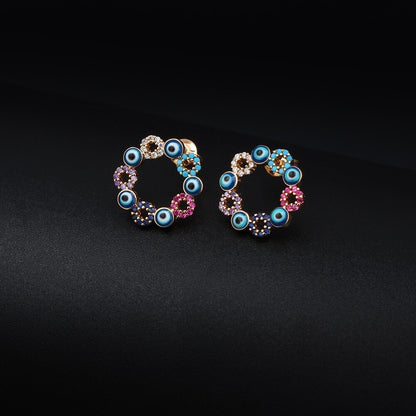 Evil eye big earrings