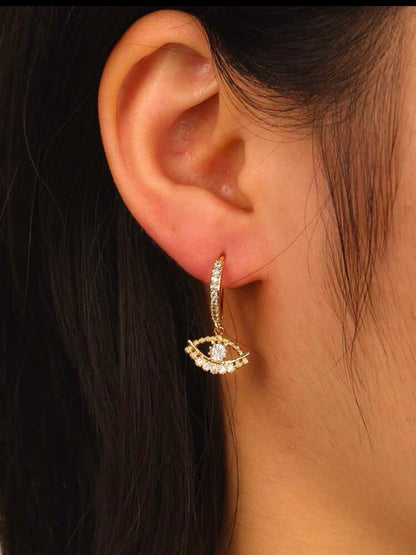 Evil eye tiny hoops