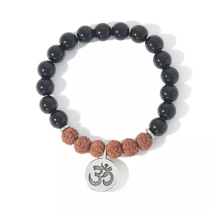Black tourmaline and Rudraksh Om Bracelet