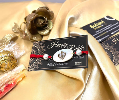 Shell Rakhi in Om, Ek onkar and Khanda
