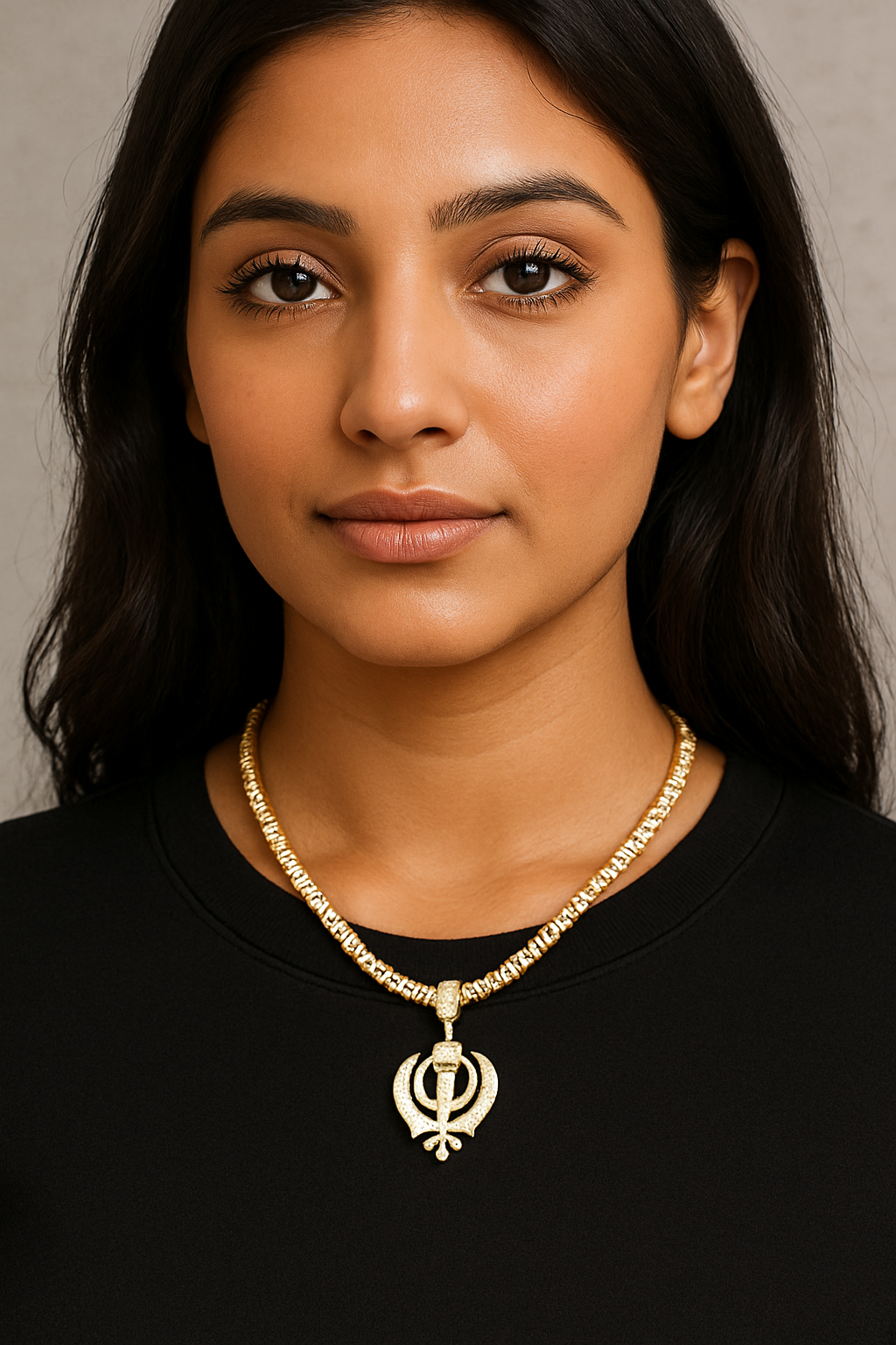 Khanda Necklace with Tennis Chain