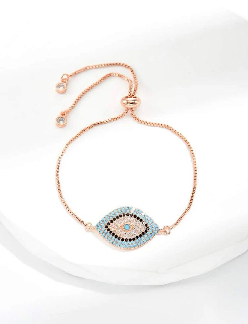 Evil eye rose gold bracelet