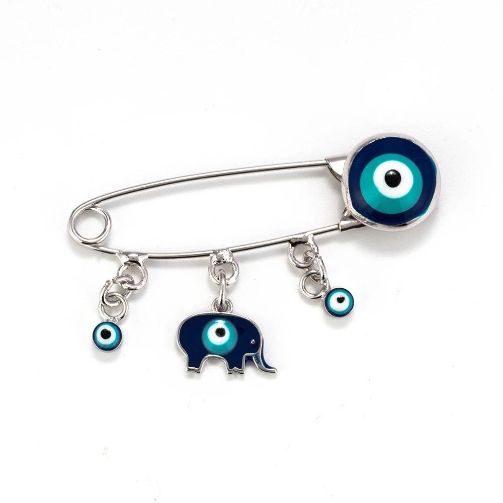 Evil eye baby pin brooch