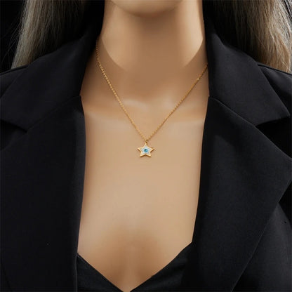 Evil eye star necklace