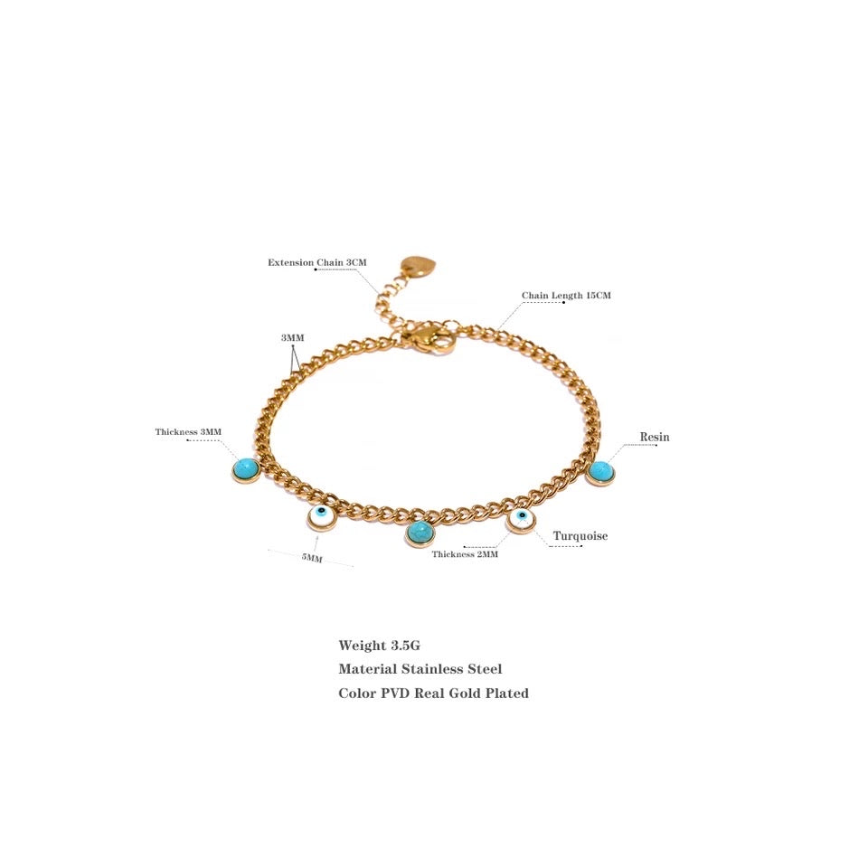 Gold evil eye Bracelet