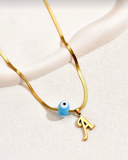 Evil eye Initial necklace