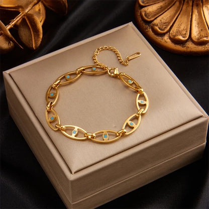 Evil eye chain bracelet