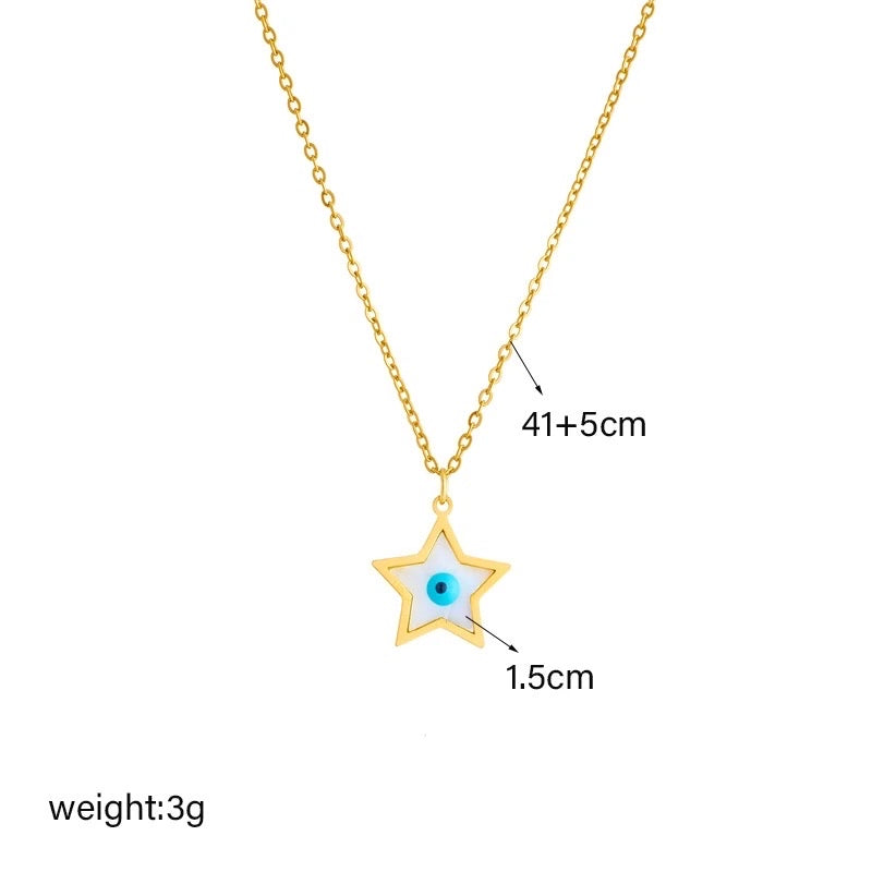Evil eye star necklace