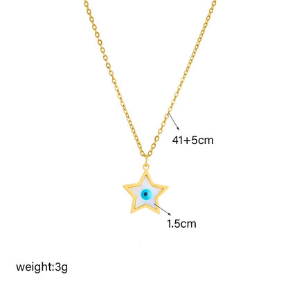 Evil eye star necklace