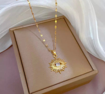 Gold evil eye necklace