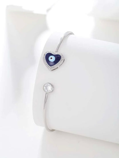 Evil eye rhinestone cuff bracelet