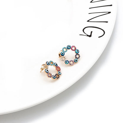 Evil eye big earrings