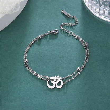 Om layered bracelet