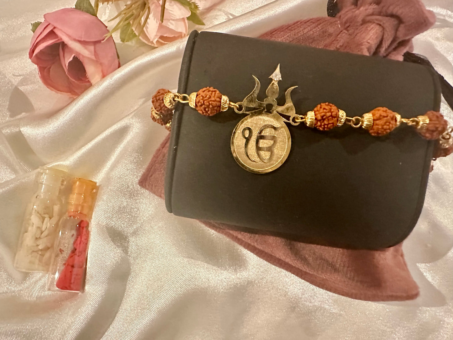 Rudraksh Rakhi Gold plated