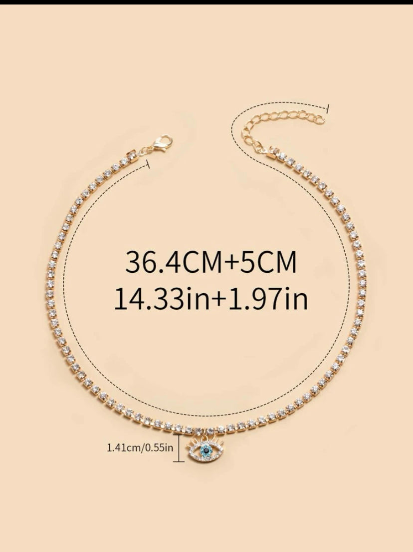 Evil eye choker necklace