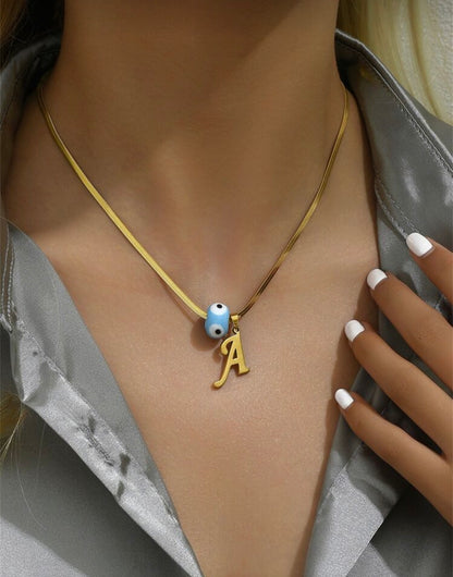 Evil eye Initial necklace