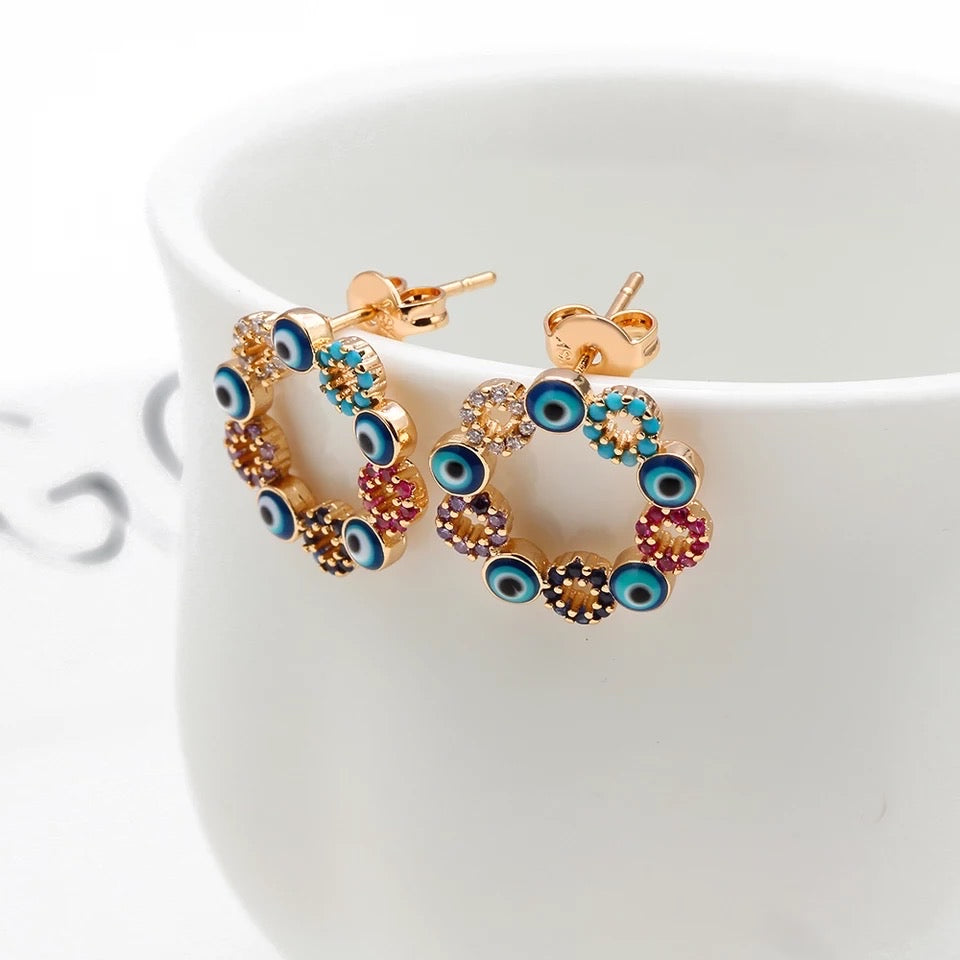 Evil eye big earrings