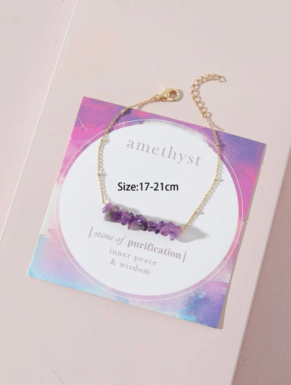 Amethyst chip  bracelet
