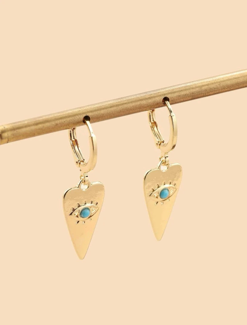 Evil eye tiny hoops
