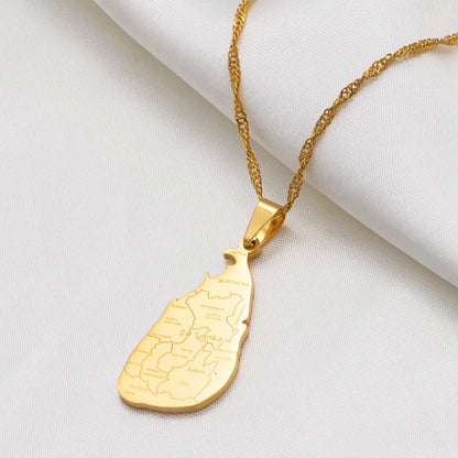 Sri Lanka map necklace