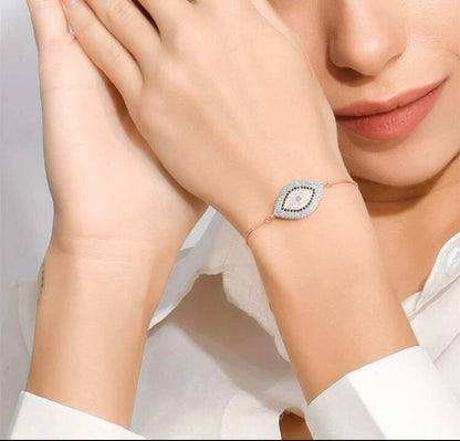 Evil eye rose gold bracelet
