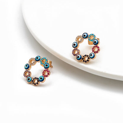 Evil eye big earrings