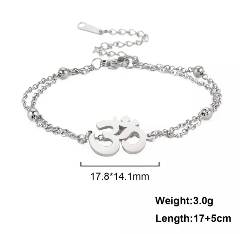 Om layered bracelet