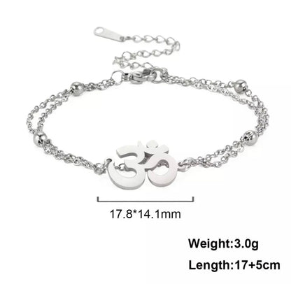 Om layered bracelet