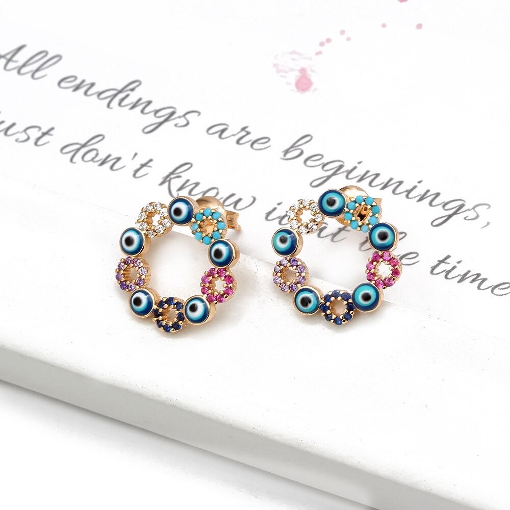 Evil eye big earrings