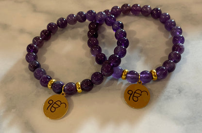Ek Onkar bracelet - Amethyst Stone