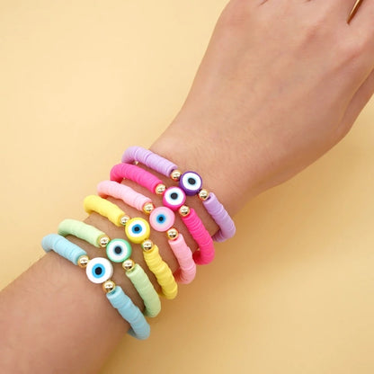 Heishi Evil eye bracelet