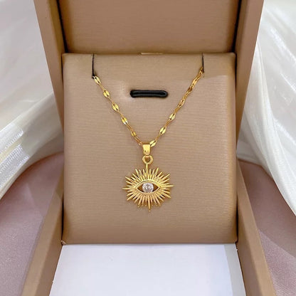 Gold evil eye necklace