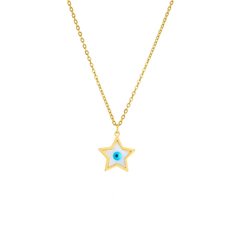 Evil eye star necklace