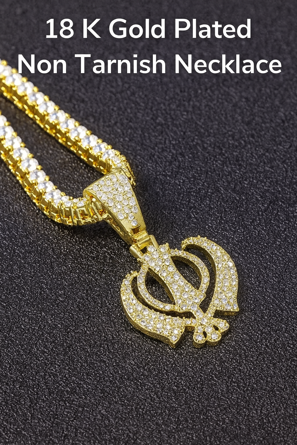 Khanda Necklace with Tennis Chain